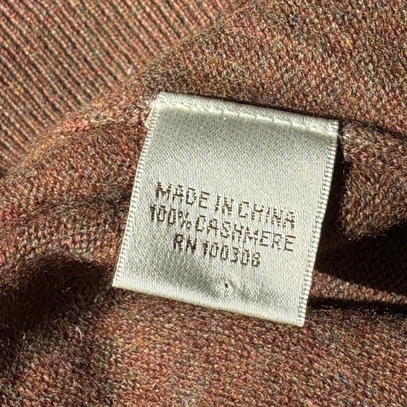 Peter Millar cashmere sweater long sleeve v-neck brown Large - Picture 11 of 13